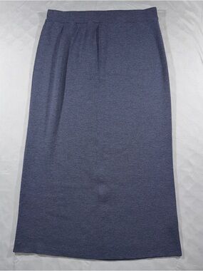 Vintage Eileen Fisher Skirt Women's Size Large Blue Wool Knit Italian Yarn